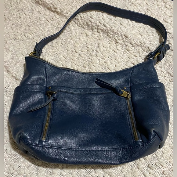 The Sak Blue Leather Shoulder Bag - Picture 2 of 6